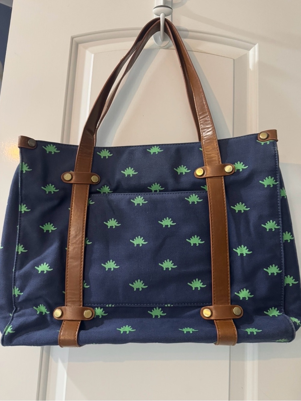 ModCloth Camp Director Dinosaur Stegosaurus Navy Tote Bag